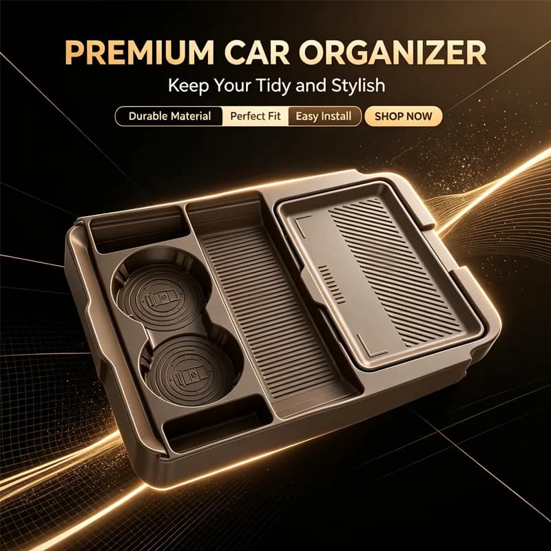 For Changan Qiyuan A06 2026 Center Console Lower Storage Box, Drop-in Organizer Tray with Sunglasses Holder