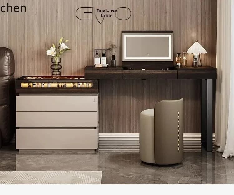 b-1 Dressing Table Storage Cabinet Integrated Bedroom Bedside Storage Cabinet Flip Cover Makeup Mirror